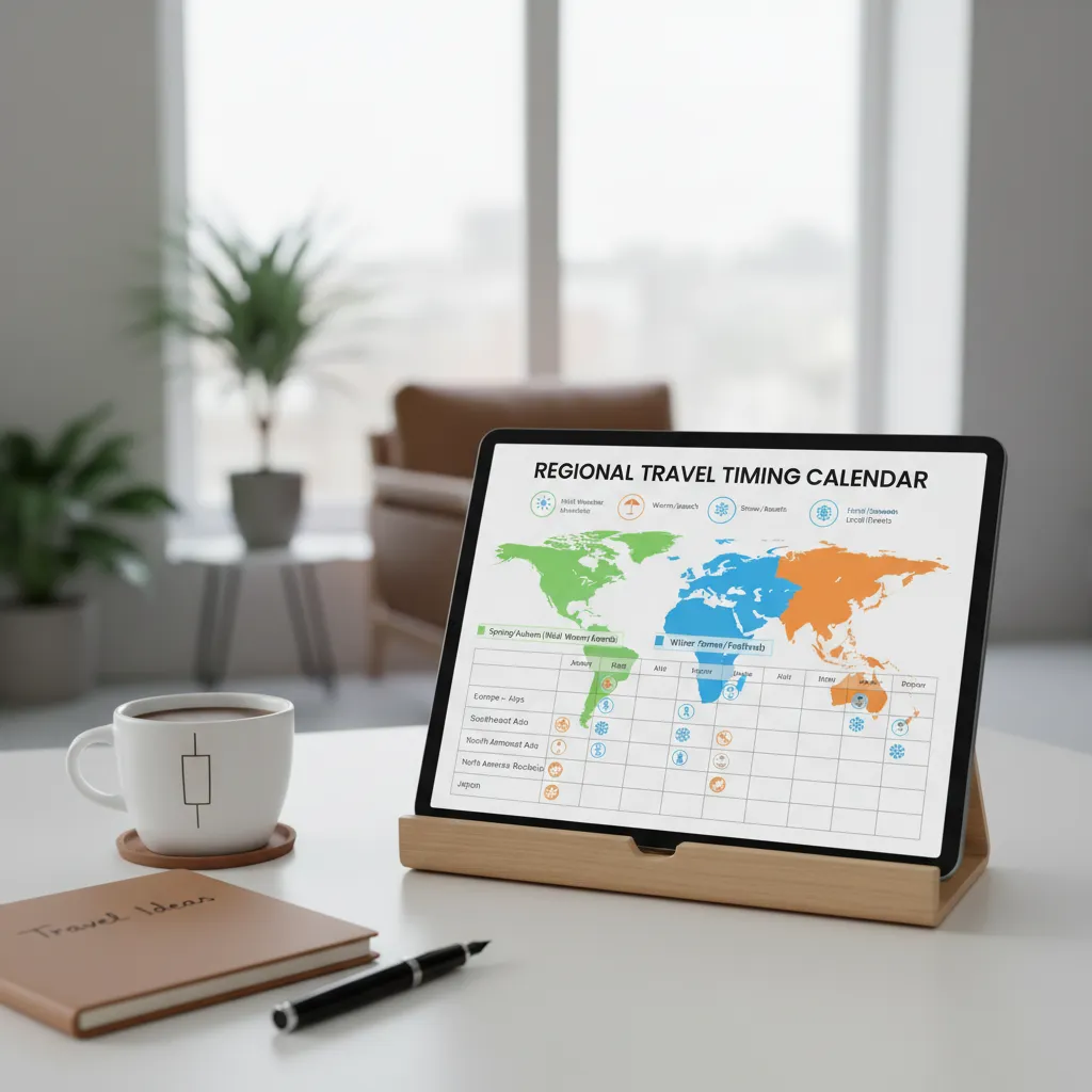 Regional travel timing calendar concept